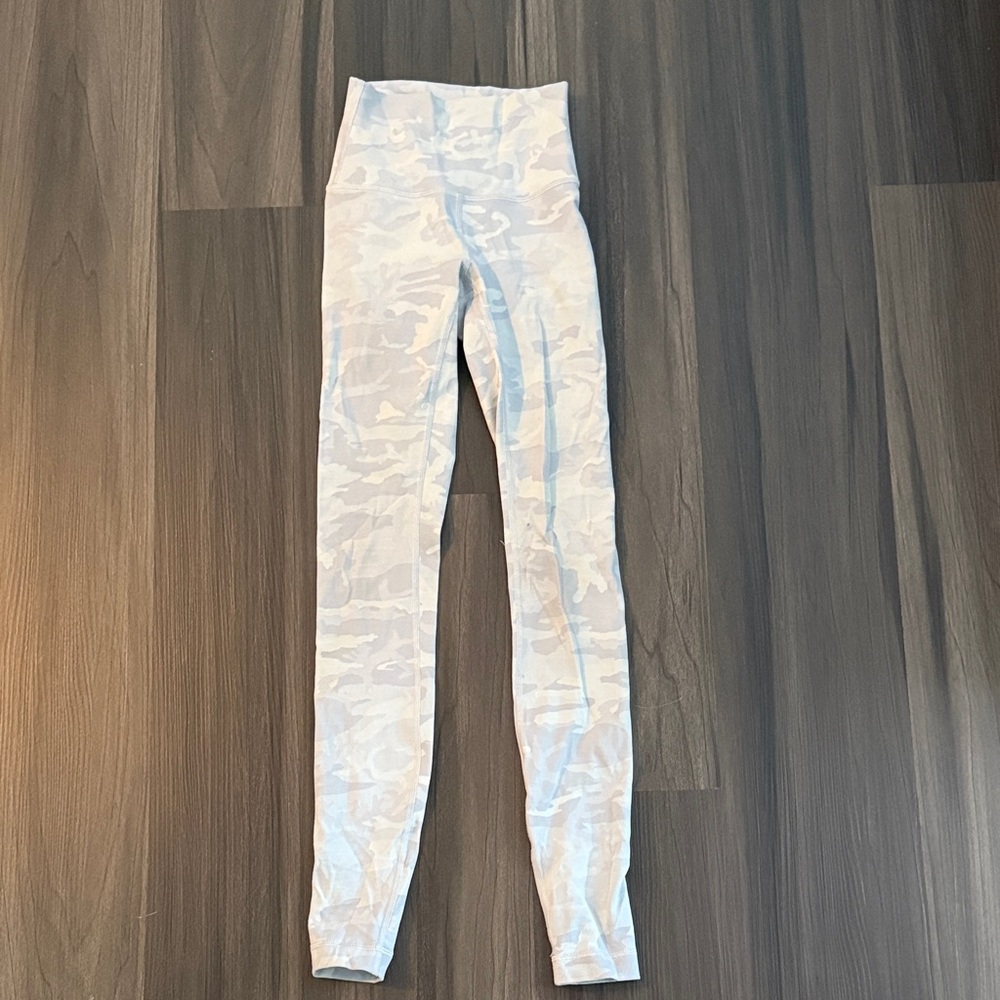 Lululemon Wunder Under White Camo Leggings